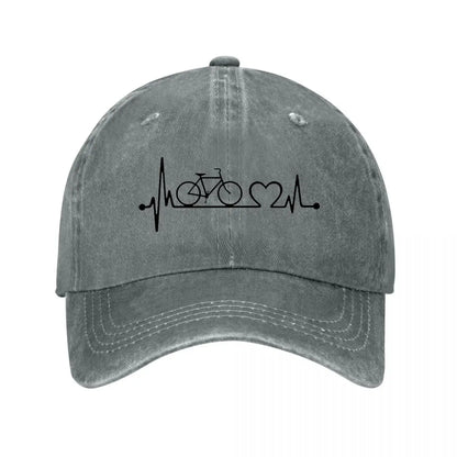 Bicycle Heartbeat Cycling Art Baseball Cap