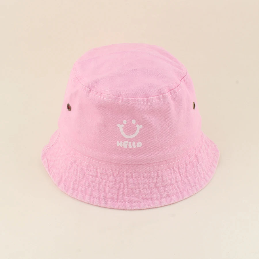 Kids Smile Face Cotton Bucket Hat