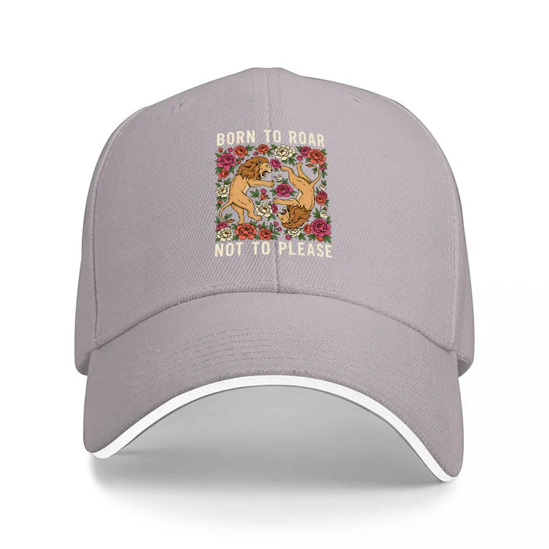 Born To Roar Tiger Flower Baseball Cap