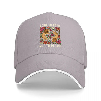 Born To Roar Tiger Flower Baseball Cap