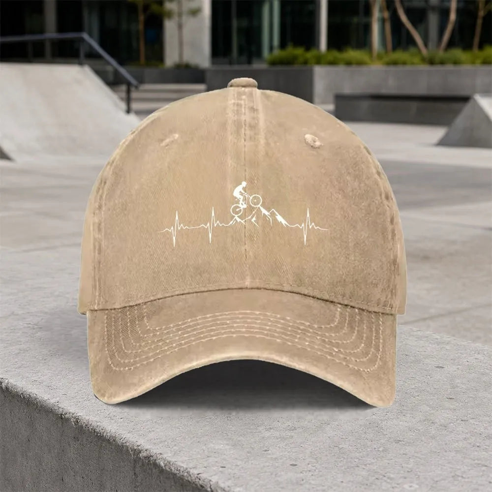 Vintage Mountain Bike Heartbeat Baseball Cap