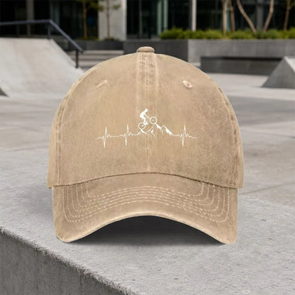 Vintage Mountain Bike Heartbeat Baseball Cap