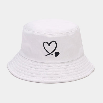 Reversible Heart Embroidery Bucket Hat Set
