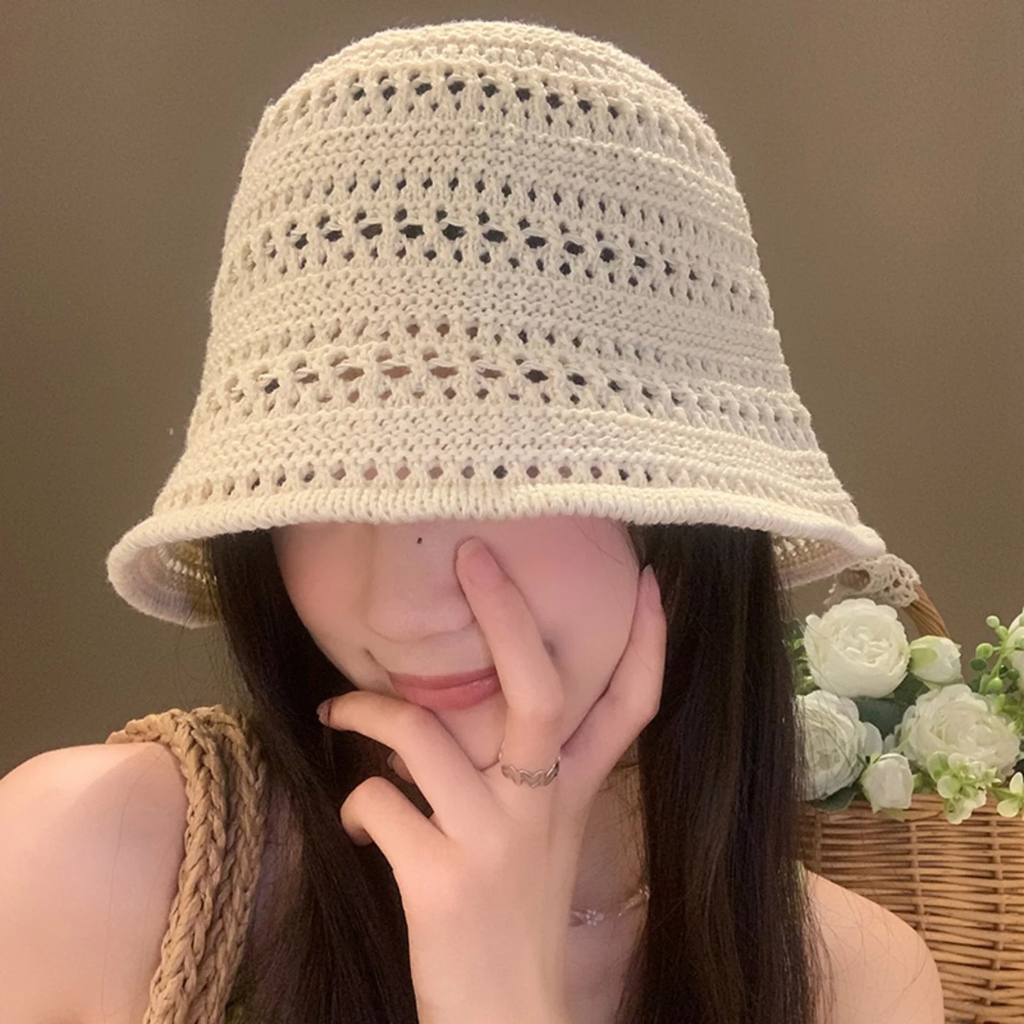 Women Lightweight Crochet Cloche Bucket Hat