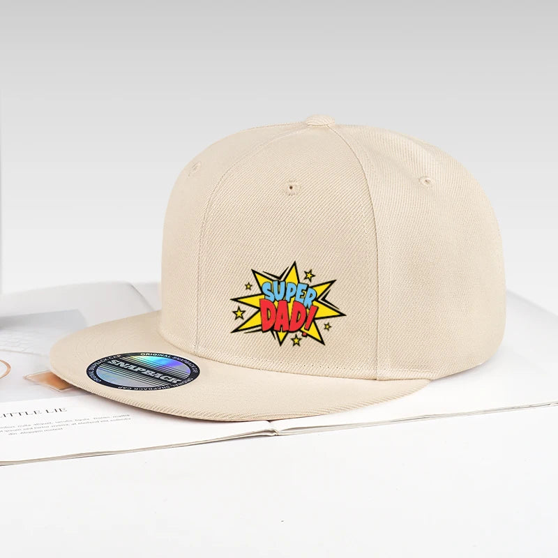 Retro Super Dad Comic Style Snapback Cap