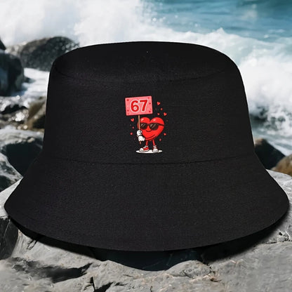 Funny 67 Six Seven Meme Valentine Bucket Hat