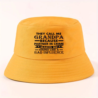 Grandpa Text Packable Outdoor Bucket Hat