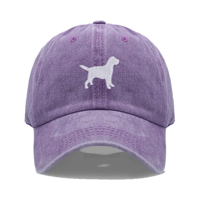 Dog Embroidered Soft Cotton Baseball Cap