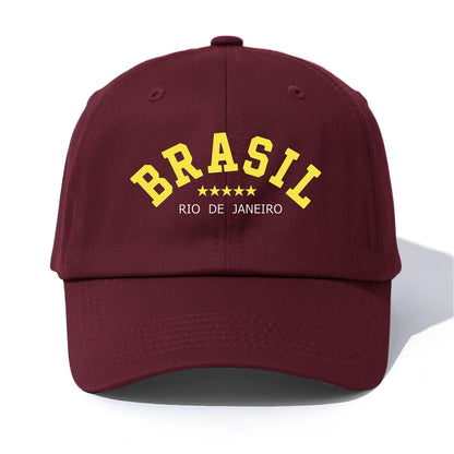 Brasil Retro Print Adjustable Baseball Cap