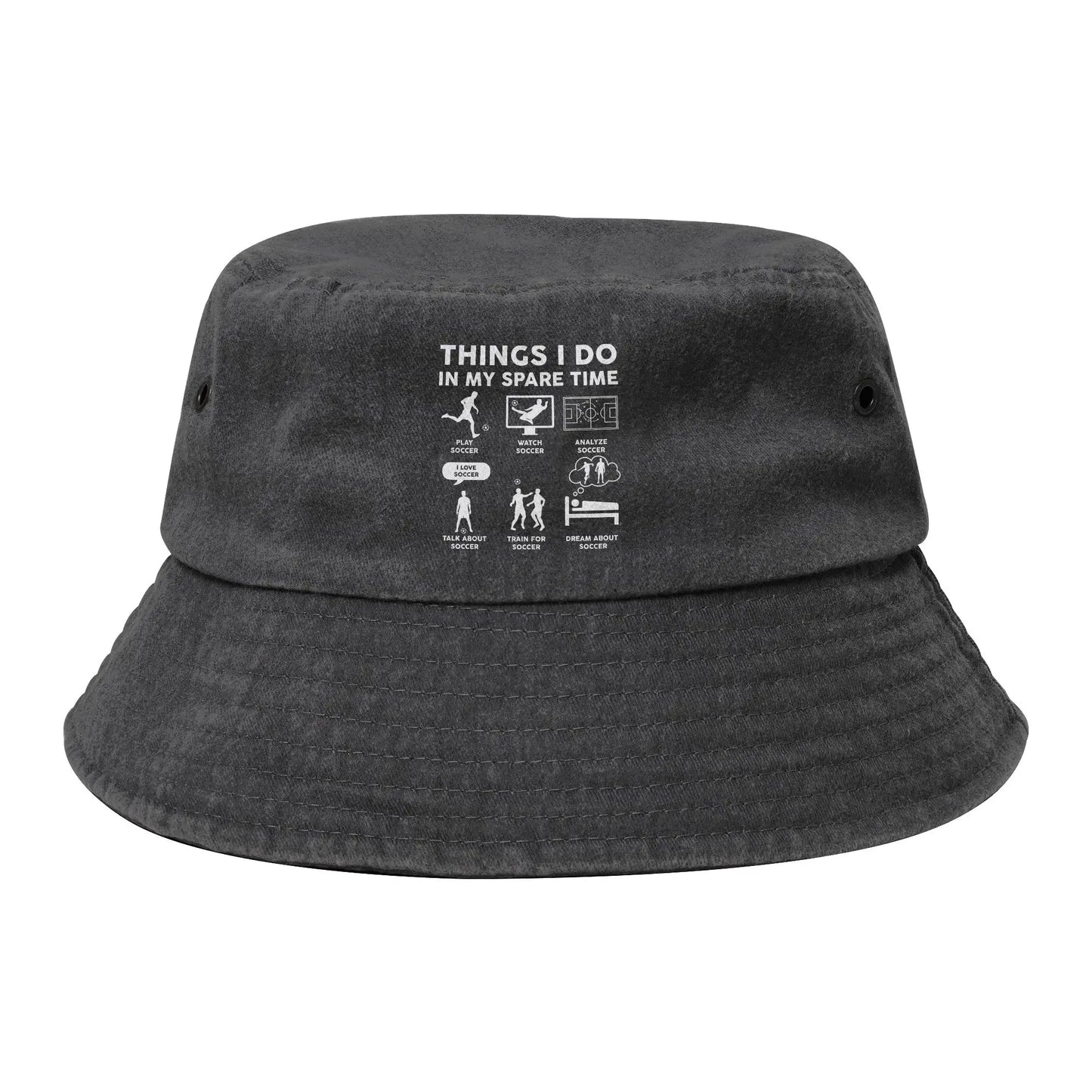 Things I Do In My Spare Time Funny Soccer Bucket Hats