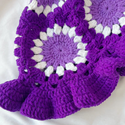 Ruffled Sunflower Crochet Bucket Hat