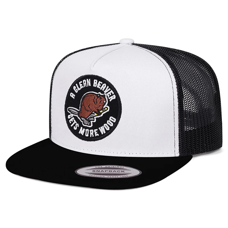 Mole Glern Embroidered Mesh Flat Brim Snapback Cap