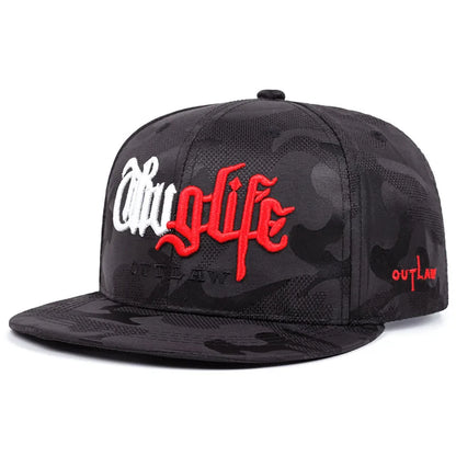 Riot Life Embroidered Flat Brim Snapback Cap