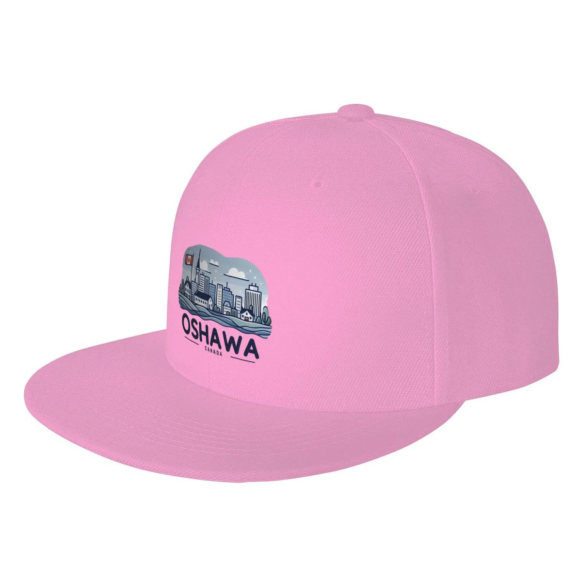 Oshawa Ontario Canada Blue Cityscape Skyline Flat Brim Snapback Cap