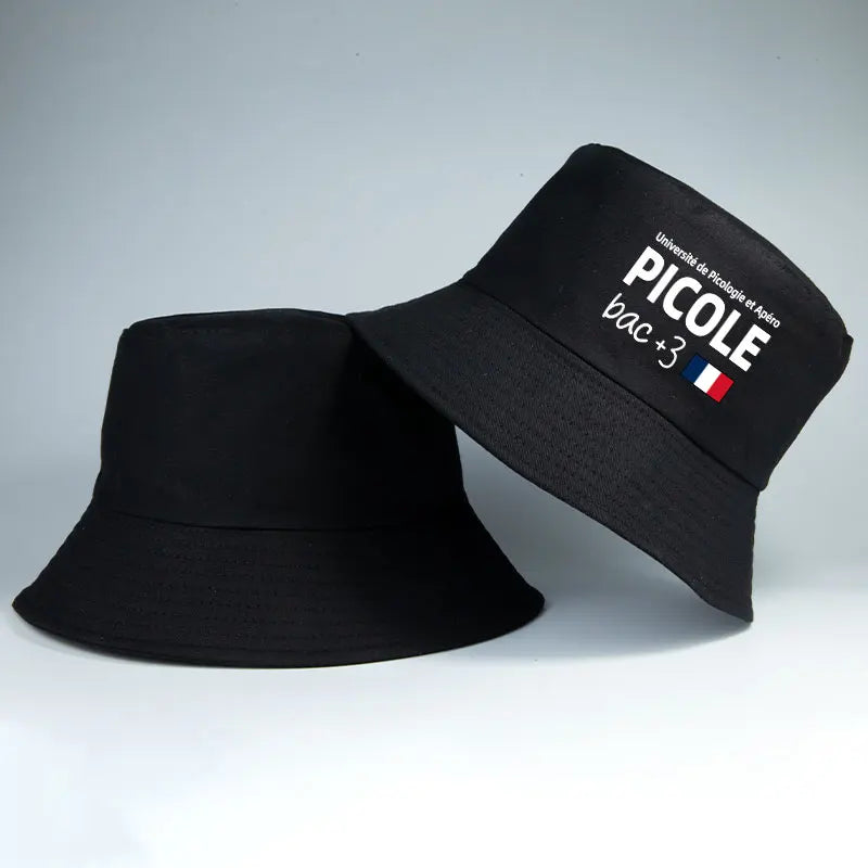 French Picole University Print Bucket Hat Unisex