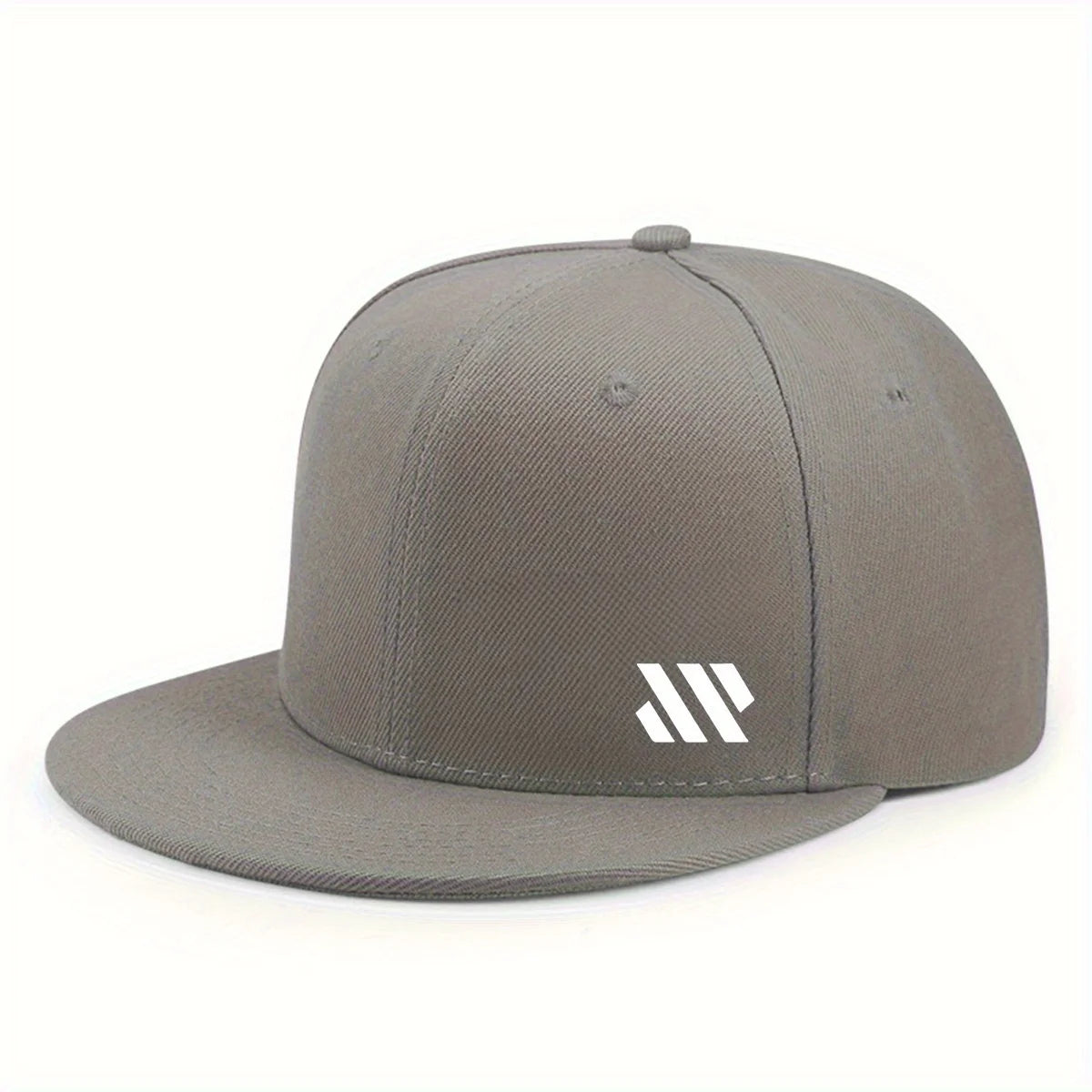 Baseball Hat With White Logo Unisex Adjustable Breathable Flat Brimmed Hat