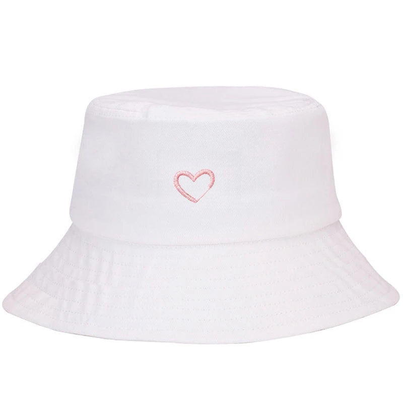 Heart Print Cotton Fisherman Bucket Hat