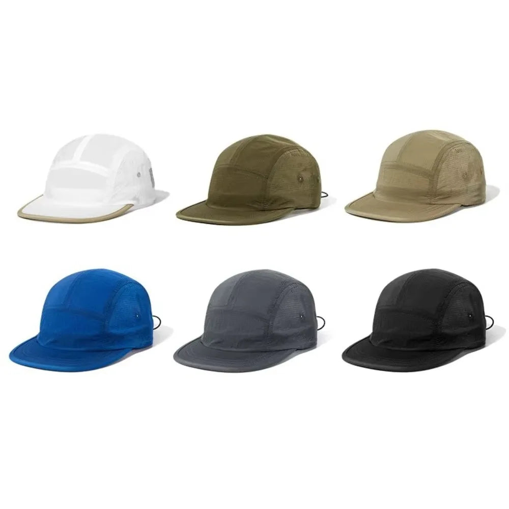 Japanese Style Flat Brimmed Baseball Cap Soft Top Adjustable