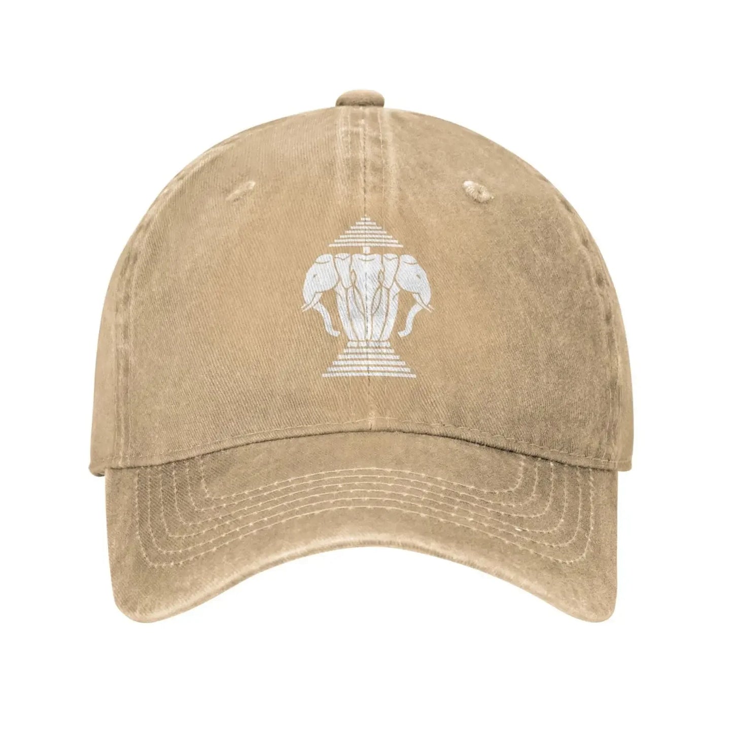 Laos Three Elephant Washed Denim Cap