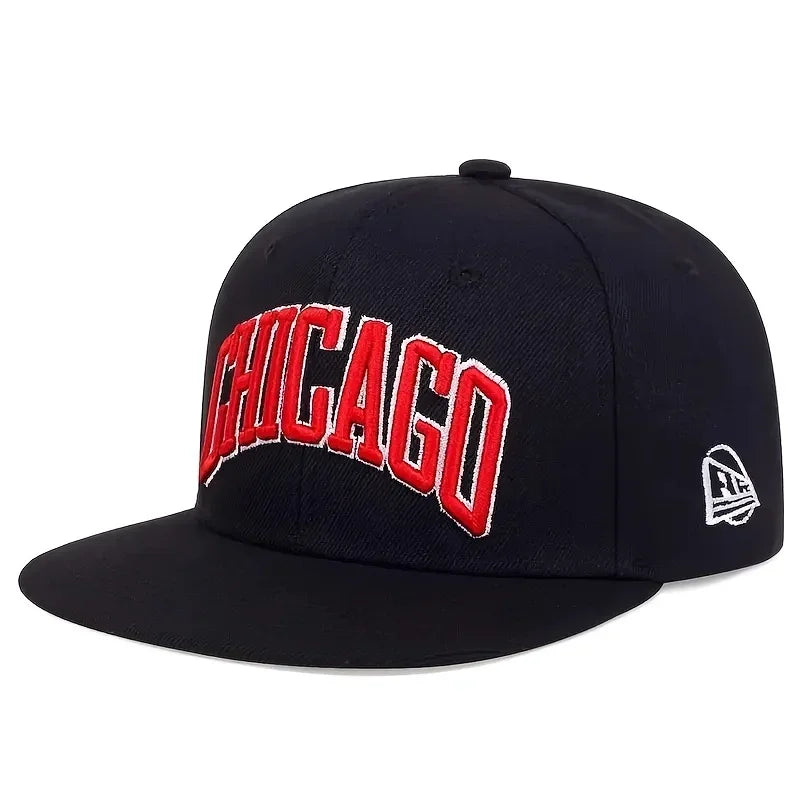 Chicago Letter Embroidered Hip-Hop Snapback Cap