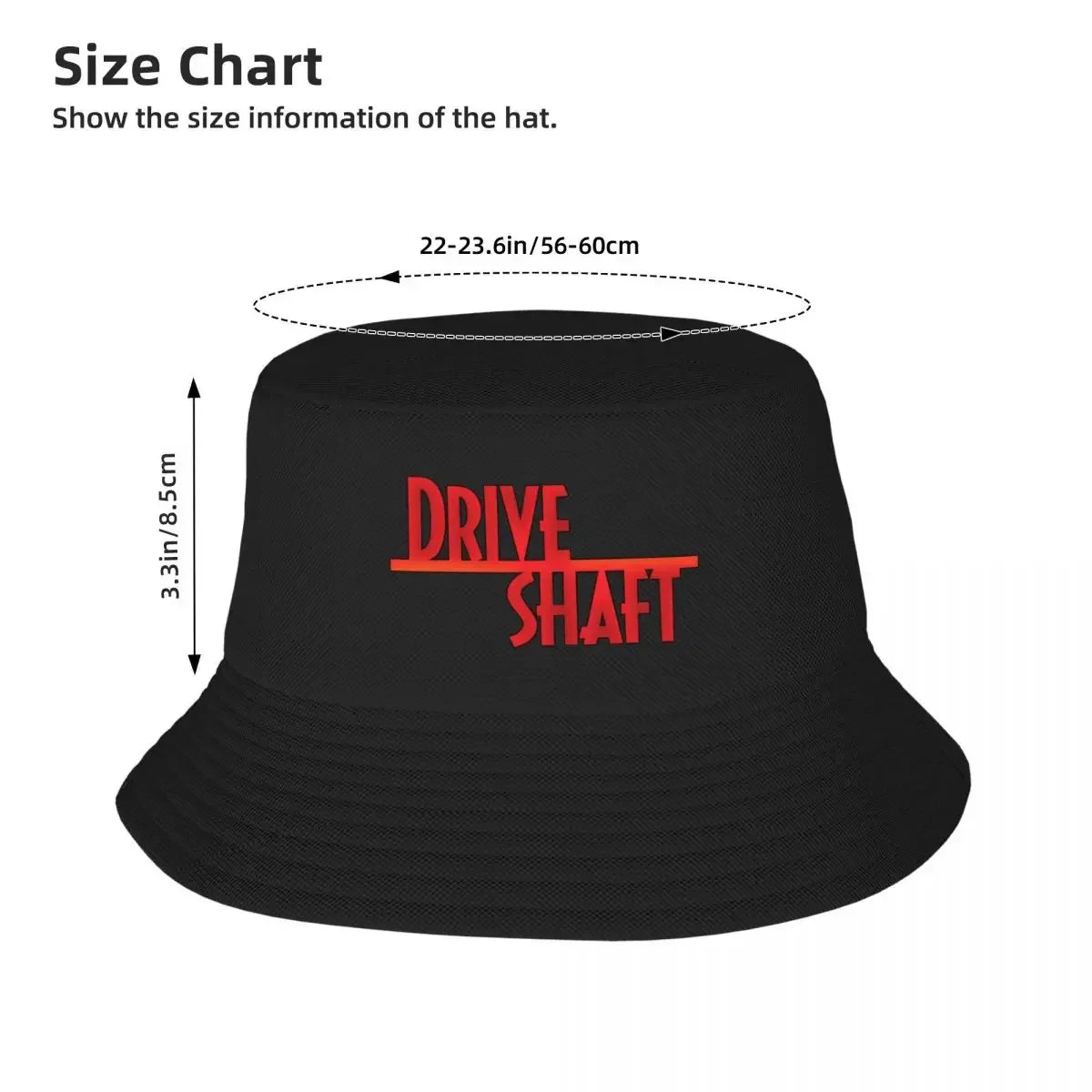 Drive Shaft Black Fishing Bucket Hat