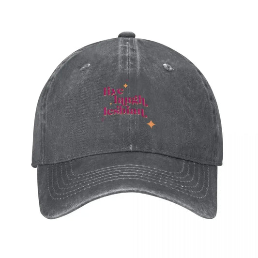 Live Laugh Lesbian Pride Graphic Baseball Cap