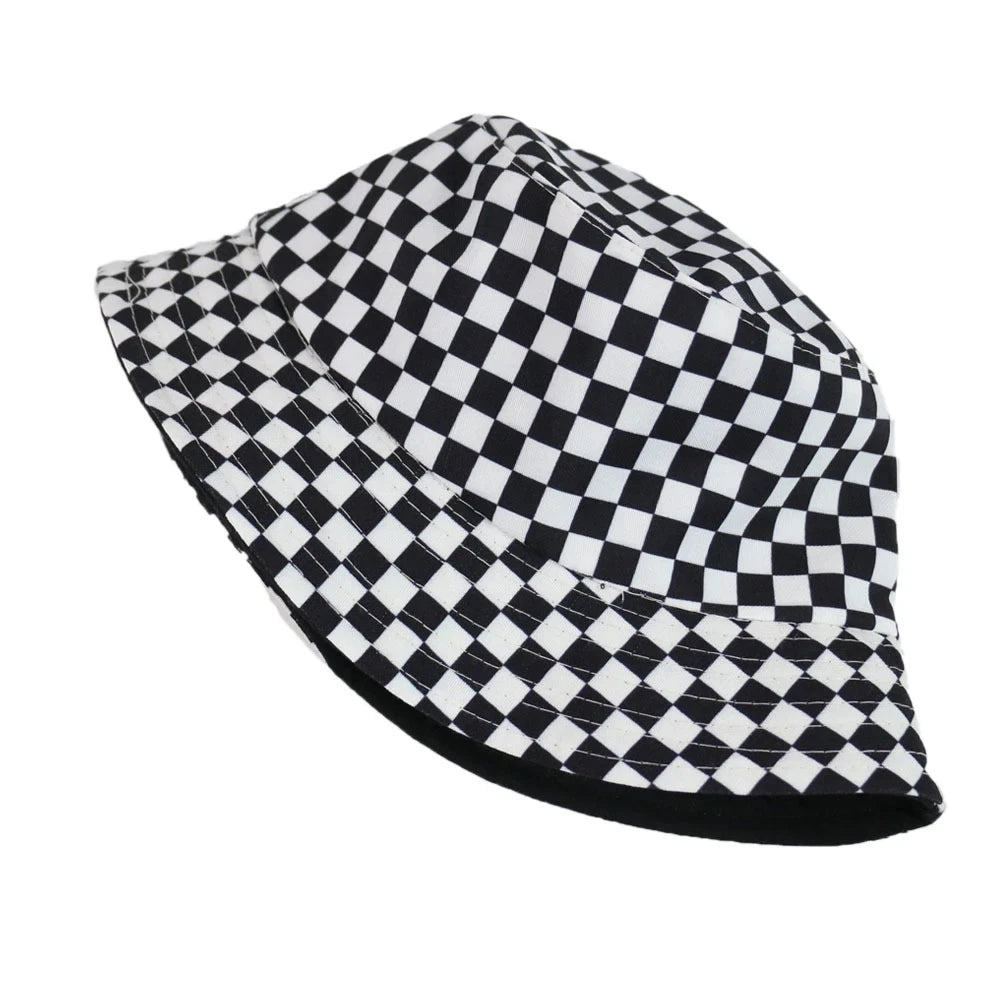 Black And White Checkered Chessboard Checkered Bucket Hat