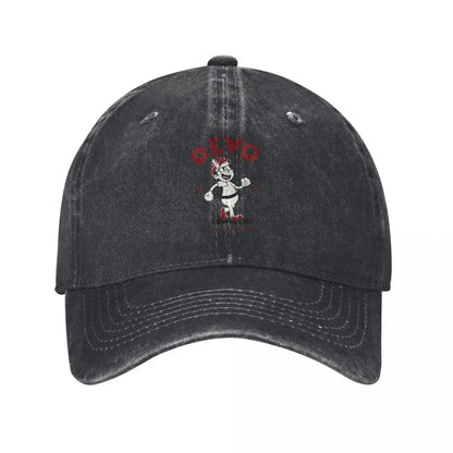 Devo Retro Print Denim Baseball Cap