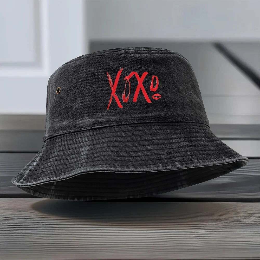 Vintage Washed Iconic Print Bucket Hat