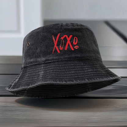 Vintage Washed Iconic Print Bucket Hat