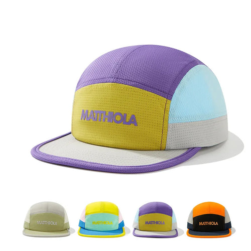Color Block 5 Panel Baseball Cap For Men Women