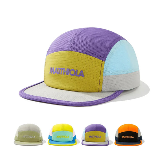 Color Block 5 Panel Baseball Cap For Men Women