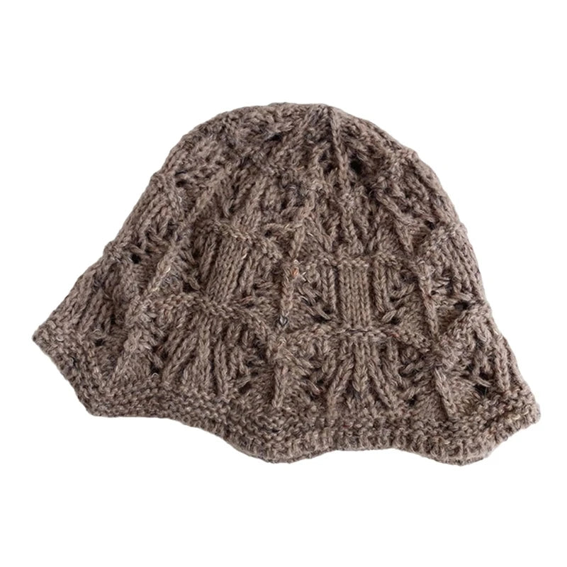 Women Handmade Crochet Wide Brim Fisherman Hat