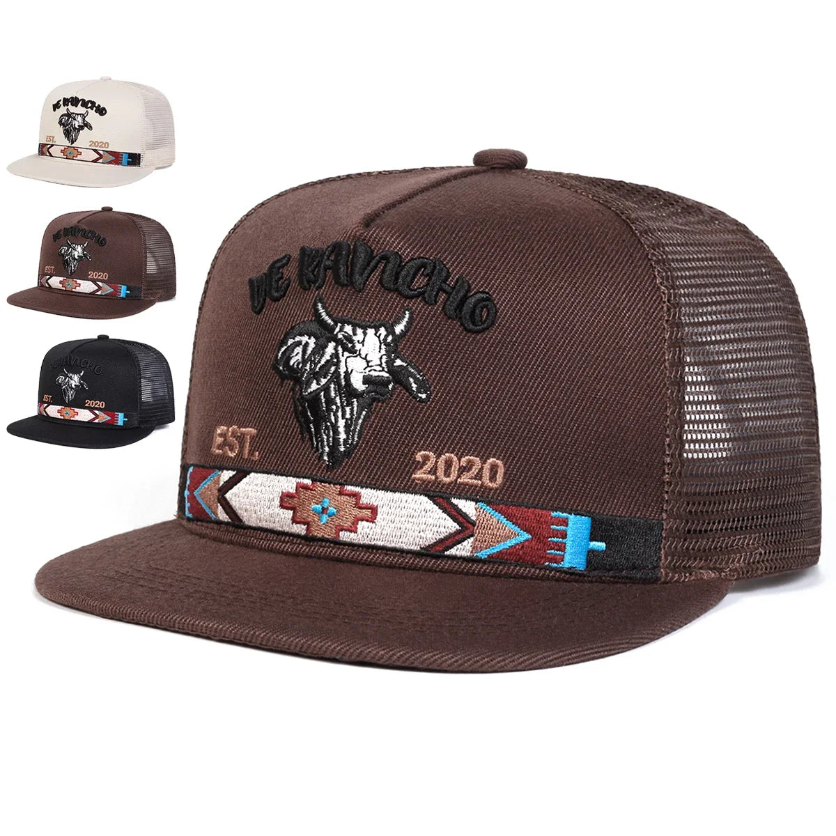 Bullhead Letter Embroidered Mesh Snapback Cap