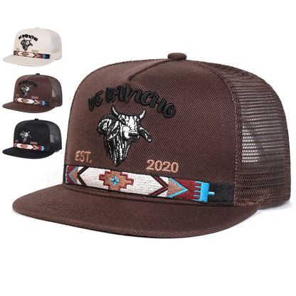 Bullhead Letter Embroidered Mesh Snapback Cap