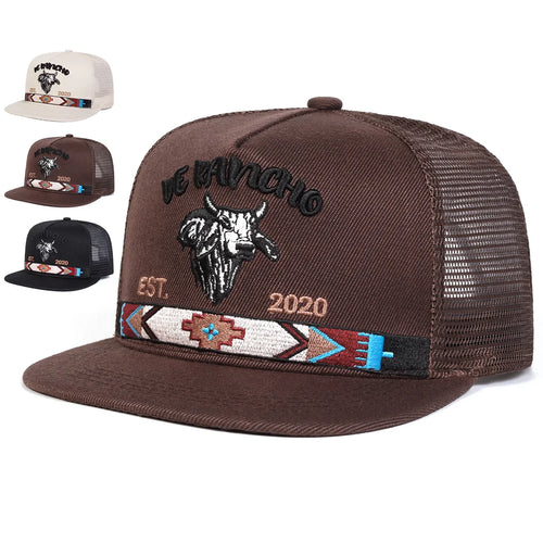 Bullhead Letter Embroidered Mesh Snapback Cap