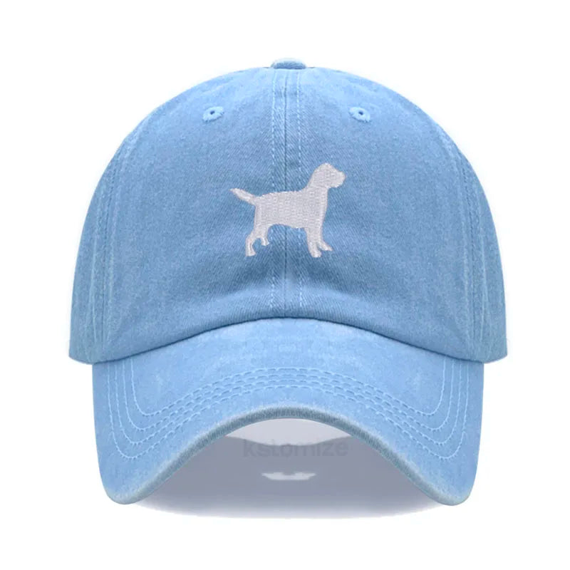 Dog Embroidered Soft Cotton Baseball Cap