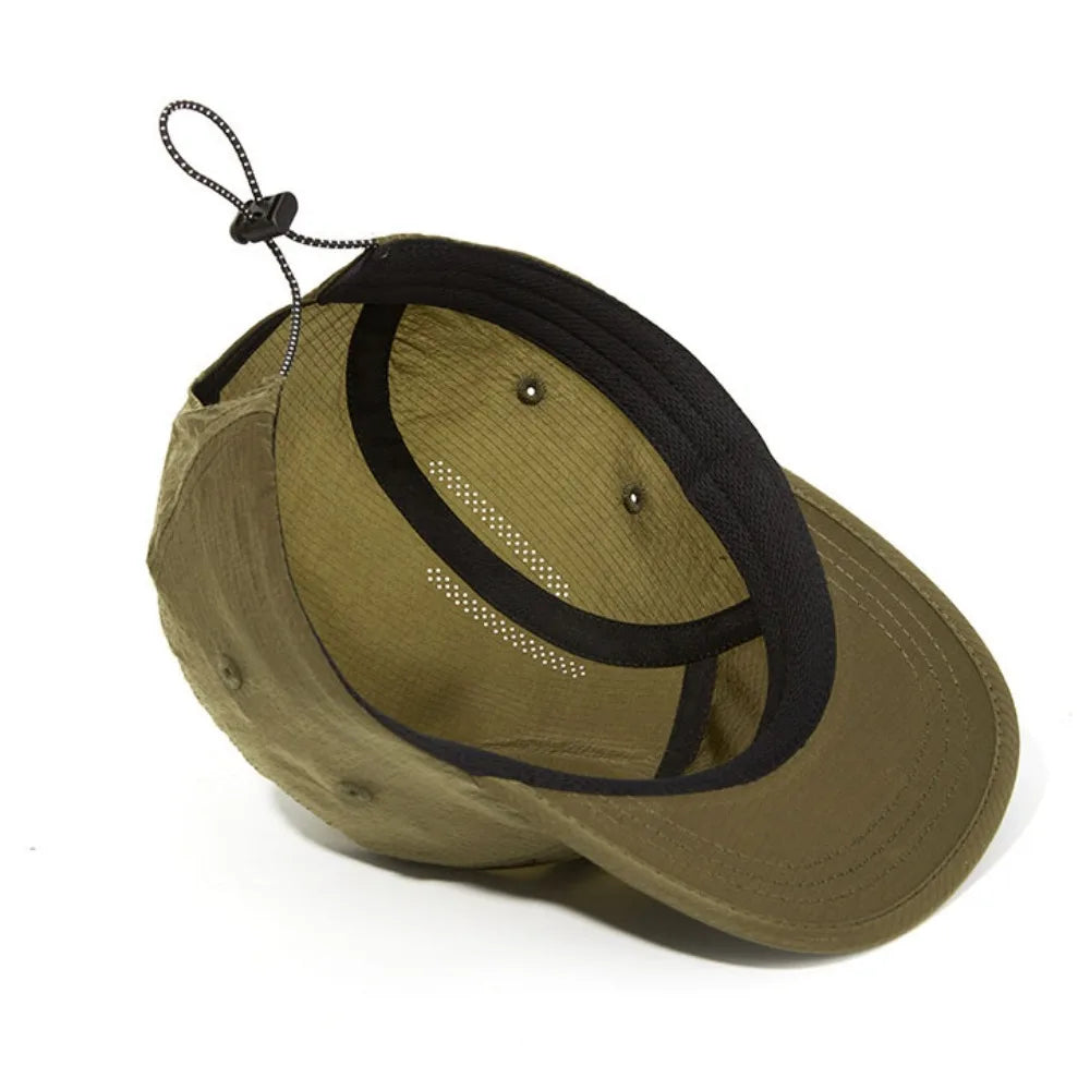 Japanese Style Flat Brimmed Baseball Cap Soft Top Adjustable