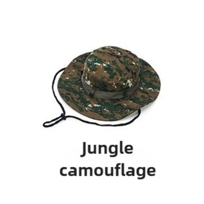 Korean Camouflage Wide Brim Outdoor Bucket Hat