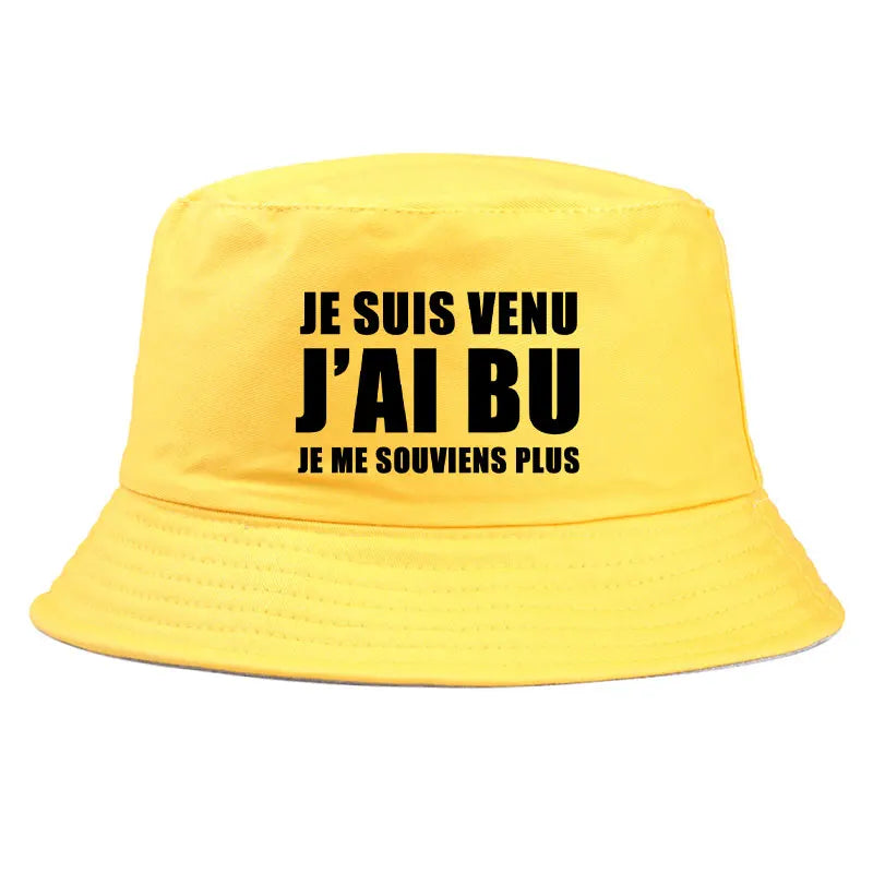 Je Suis Venu Print Bucket Hat