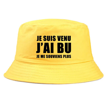 Je Suis Venu Print Bucket Hat