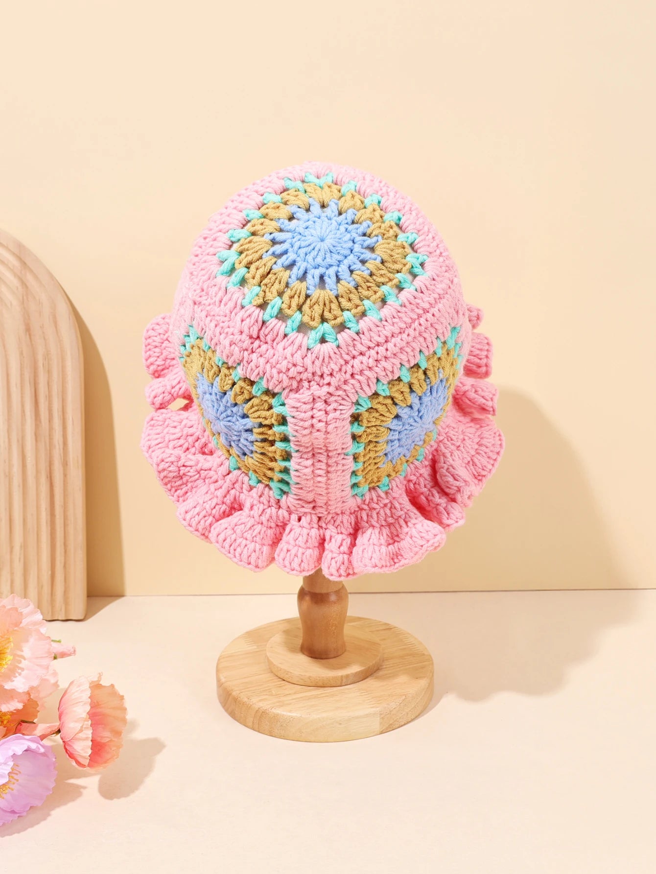 Retro Patchwork Crochet Bohemian Bucket Hat