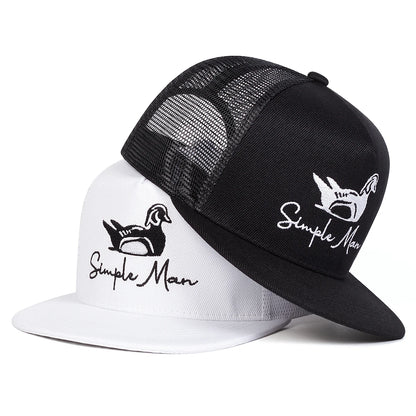 Simple Man Duck Embroidery Casual Snapback Cap