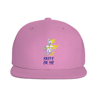 Skate Or Die Skeleton Skateboarder Snapback Cap