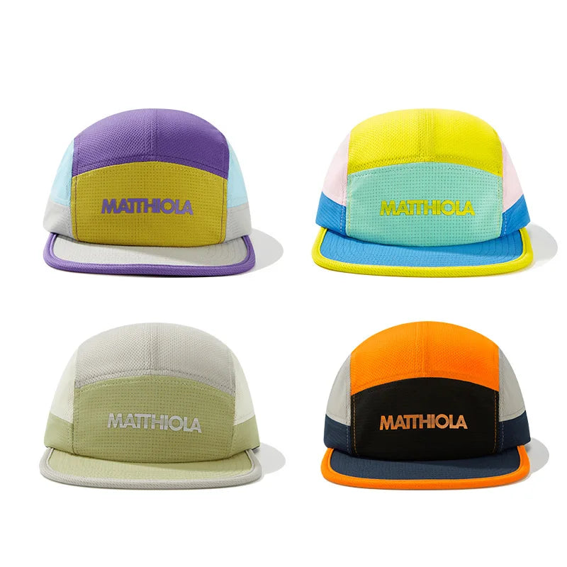 Color Block 5 Panel Baseball Cap For Men Women