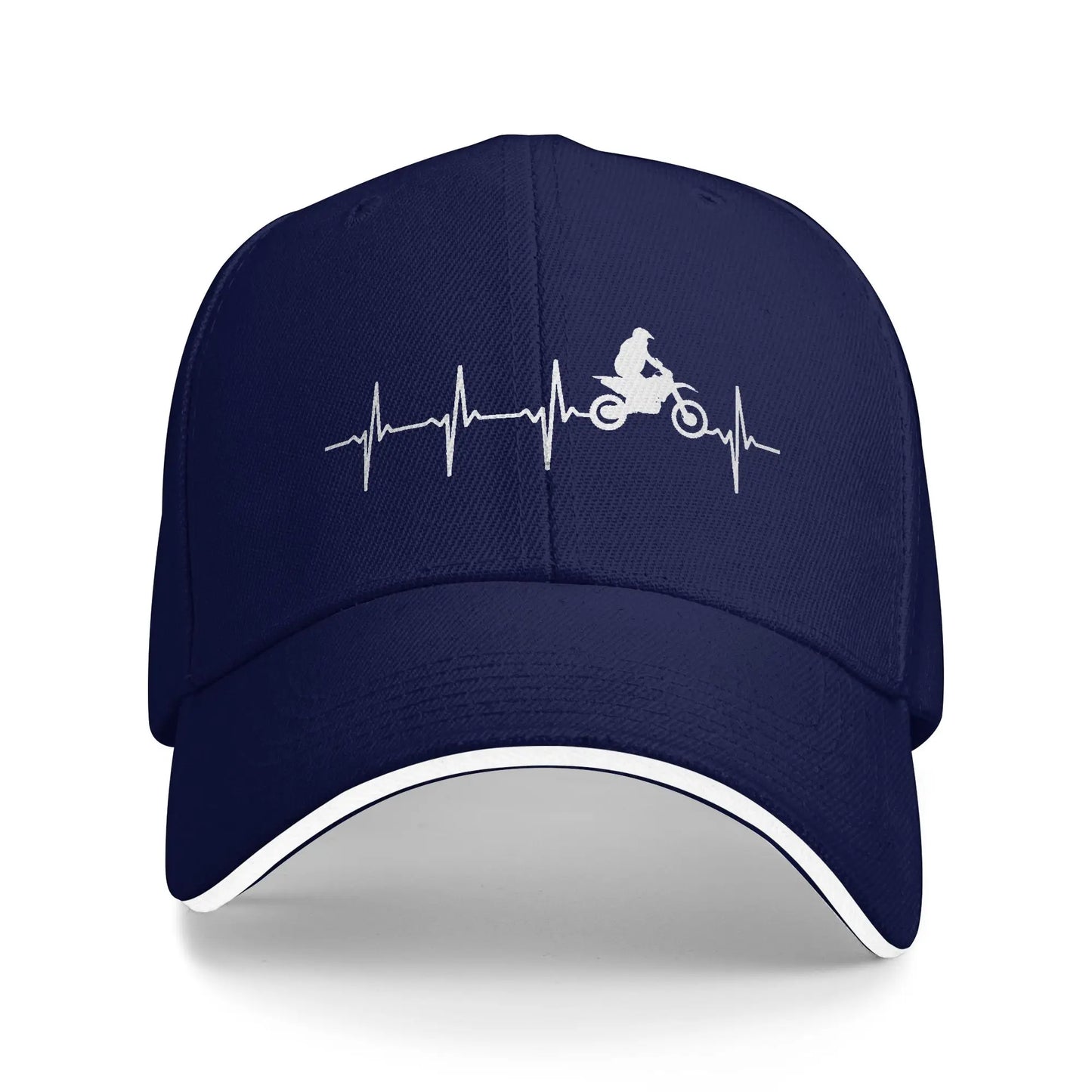 Motocross Heartbeat Vintage Trucker Baseball Cap