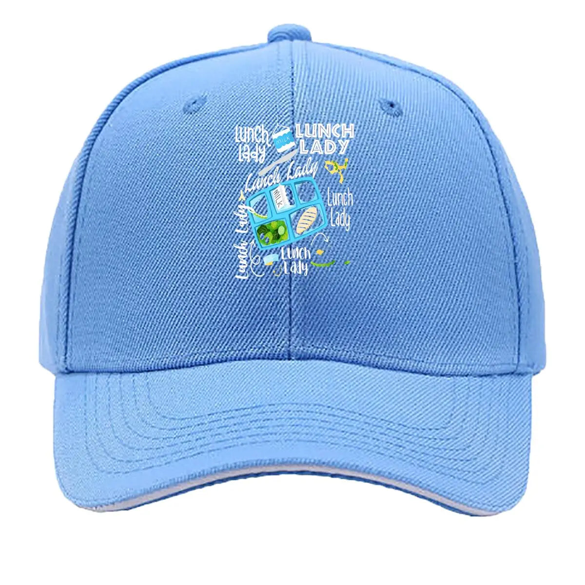 Milk Lunch Lady School Cafeteria Tray Food Graphic Sandwich Baseball Cap