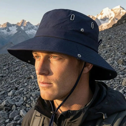Quick-Dry Bucket Hat With Adjustable Wind Cord