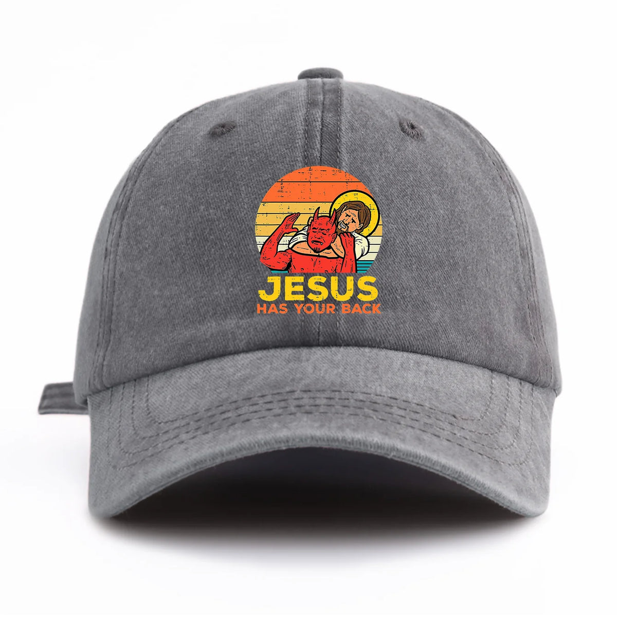 Jesus Has U Back Retro Washed Baseball Cap