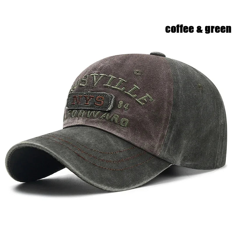 New Style Washed Old Letter Embroidered  Baseball Cap